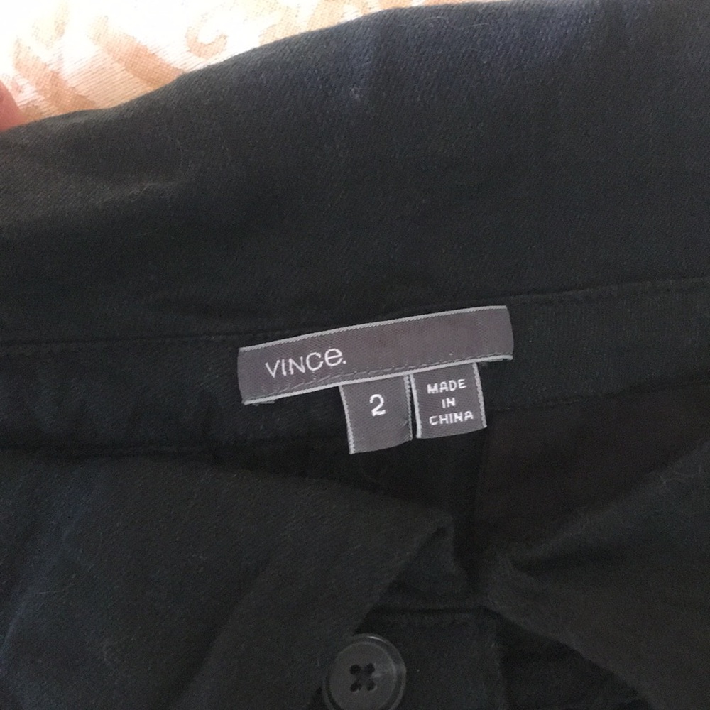 Vince size 2 linen and viscose trousers black